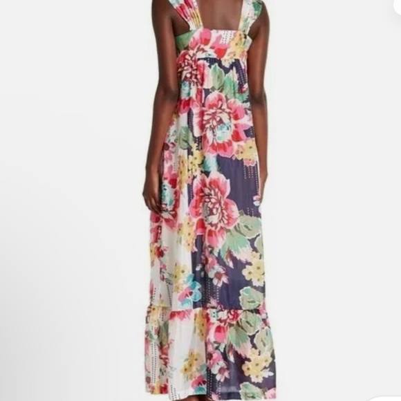 JOHNNY WAS Dress Women
Medium Maxi 100% Silk Floral
Sleeveless Belt Tiered - Picture 2 of 9